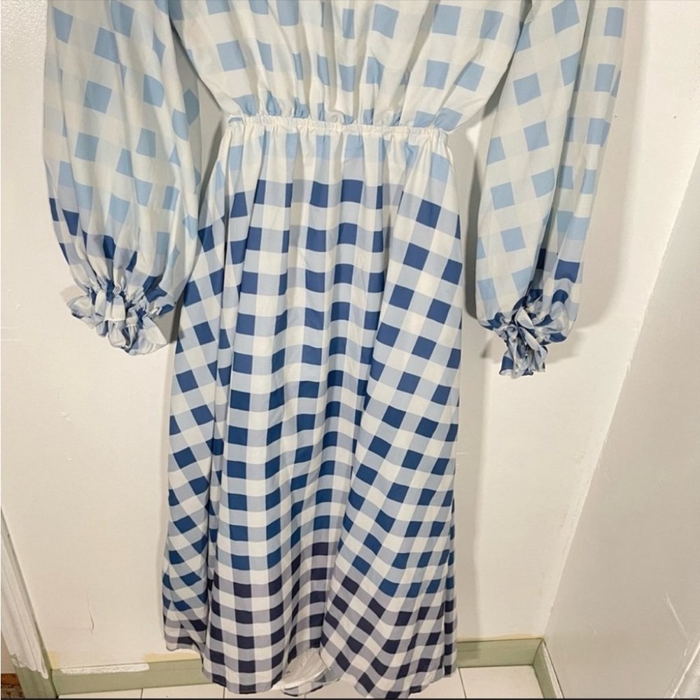 EUC Staud Blanche Ombré Gingham Dress Large - Picture 5 of 8